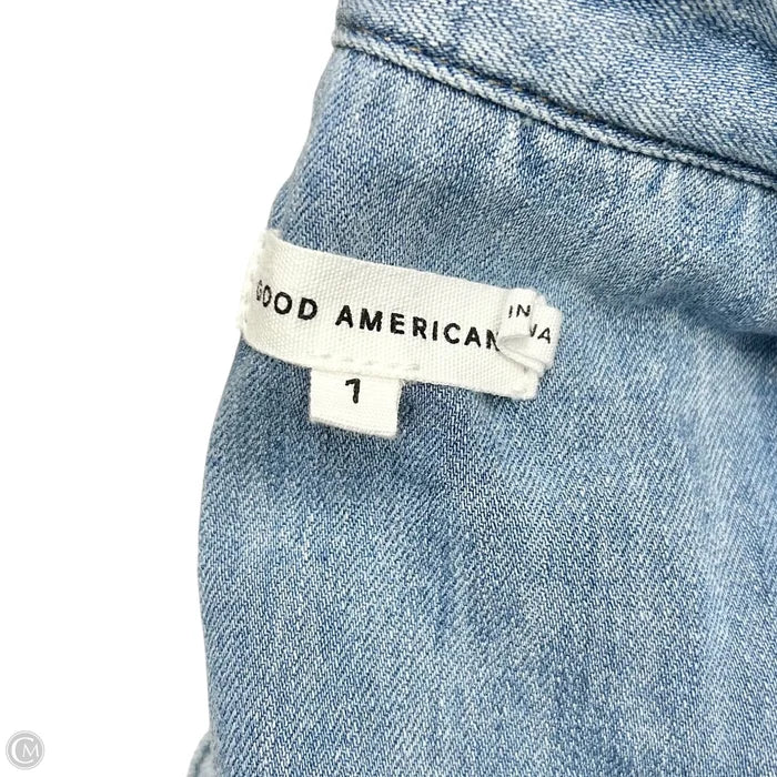 Top Long Sleeve By Good American In Blue Denim, Size: S
