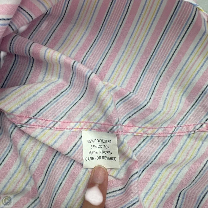 Top Long Sleeve By Lacoste In Pink & Yellow, Size: 4x
