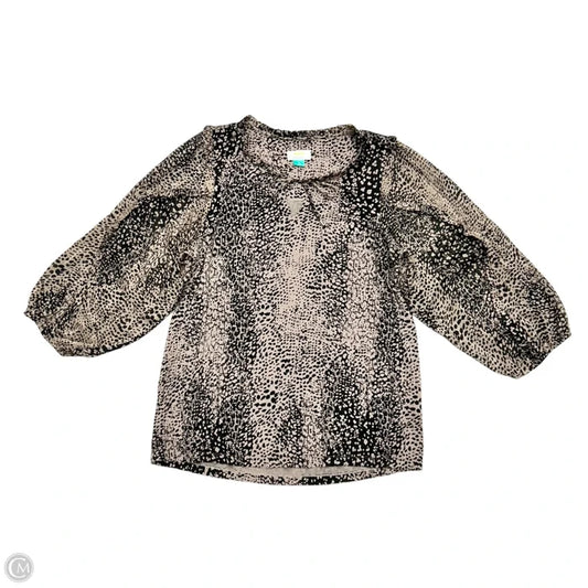 Top Long Sleeve By Maeve In Black & Brown, Size: 1x