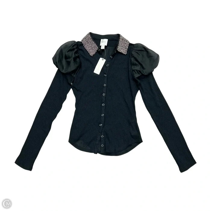 Top Long Sleeve By Maeve In Black, Size: Xxs