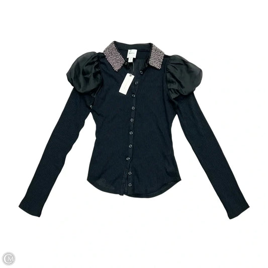 Top Long Sleeve By Maeve In Black, Size: Xxs