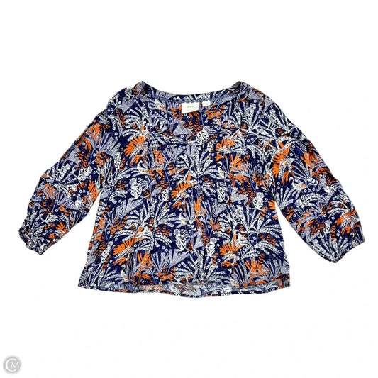 Top Long Sleeve By Maeve In Blue & Orange, Size: M