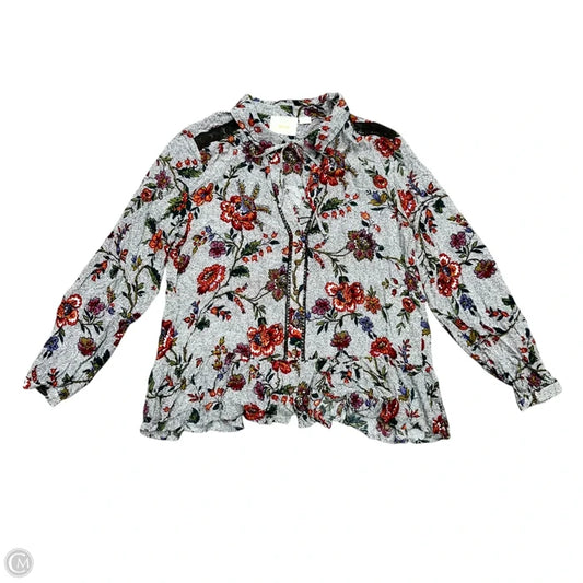 Top Long Sleeve By Maeve In Floral Print, Size: Xl