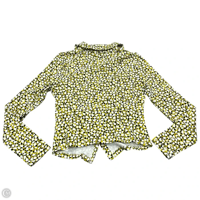 Top Long Sleeve By Maeve In White & Yellow, Size: M