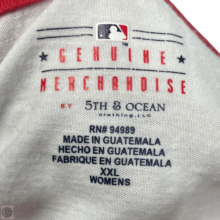 Top Long Sleeve By Mlb In Red & White, Size: Xxl