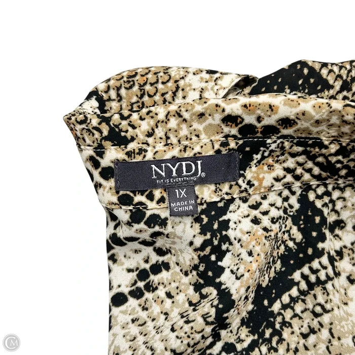 Top Long Sleeve By Not Your Daughters Jeans In Snakeskin Print, Size: 1x
