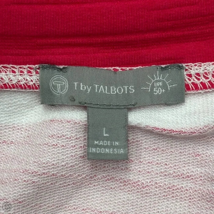 Top Long Sleeve By Talbots In Striped Pattern, Size: L