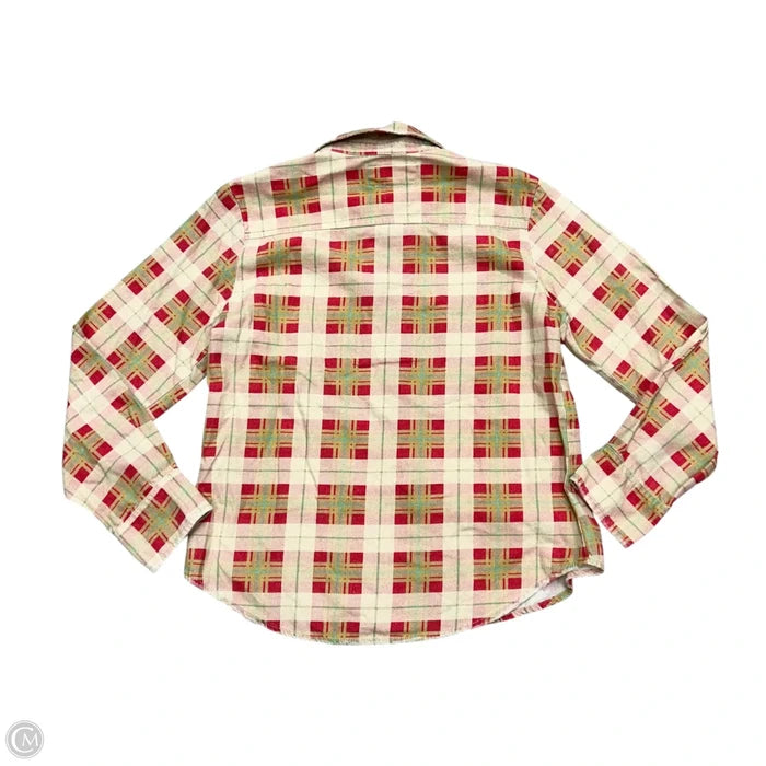 Top Long Sleeve By The Great. In Pink & Red, Size: Xs