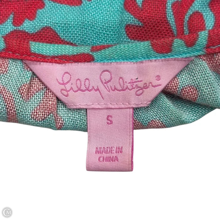 Top Long Sleeve Designer By Lilly Pulitzer In Blue & Pink, Size: S