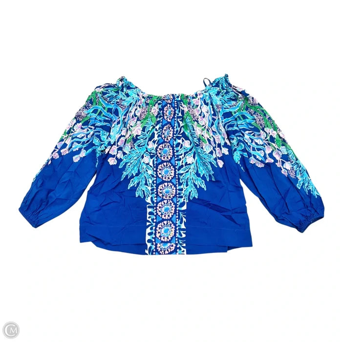 Top Long Sleeve Designer By Lilly Pulitzer In Blue & Purple, Size: Xxs