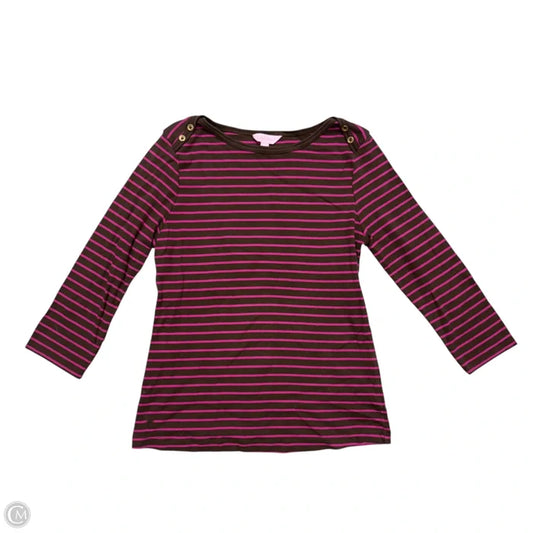 Top Long Sleeve Designer By Lilly Pulitzer In Brown & Pink, Size: M