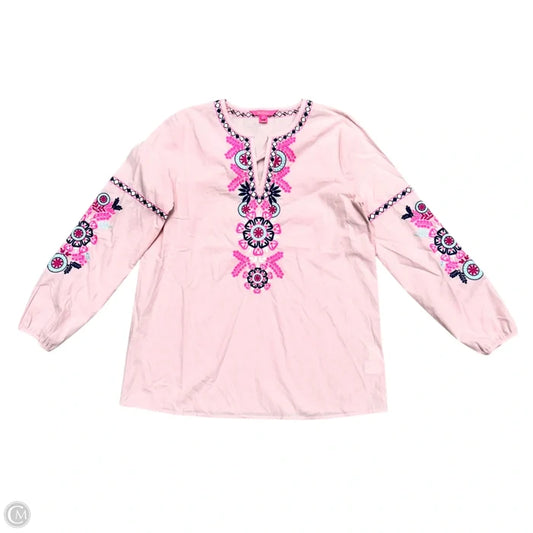 Top Long Sleeve Designer By Lilly Pulitzer In Pink, Size: S