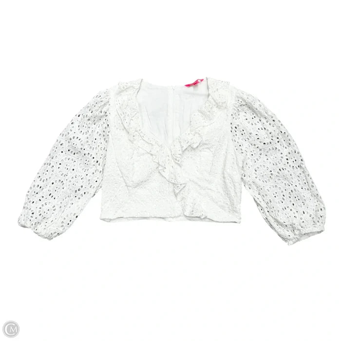 Top Long Sleeve Designer By Lilly Pulitzer In White, Size: Xl