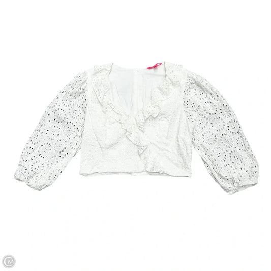 Top Long Sleeve Designer By Lilly Pulitzer In White, Size: Xl