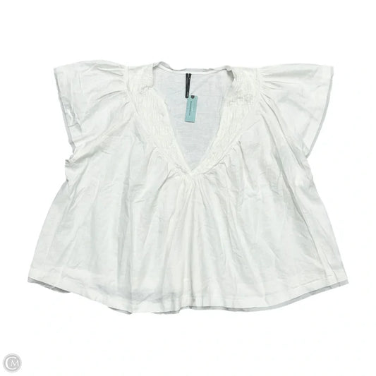 Top Short Sleeve By Anthropologie In Ivory, Size: 3x