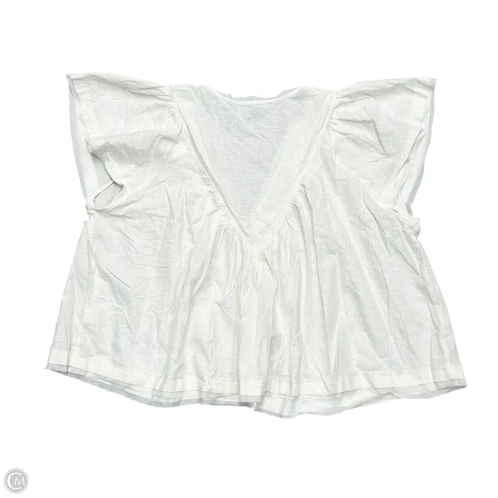 Top Short Sleeve By Anthropologie In Ivory, Size: 3x