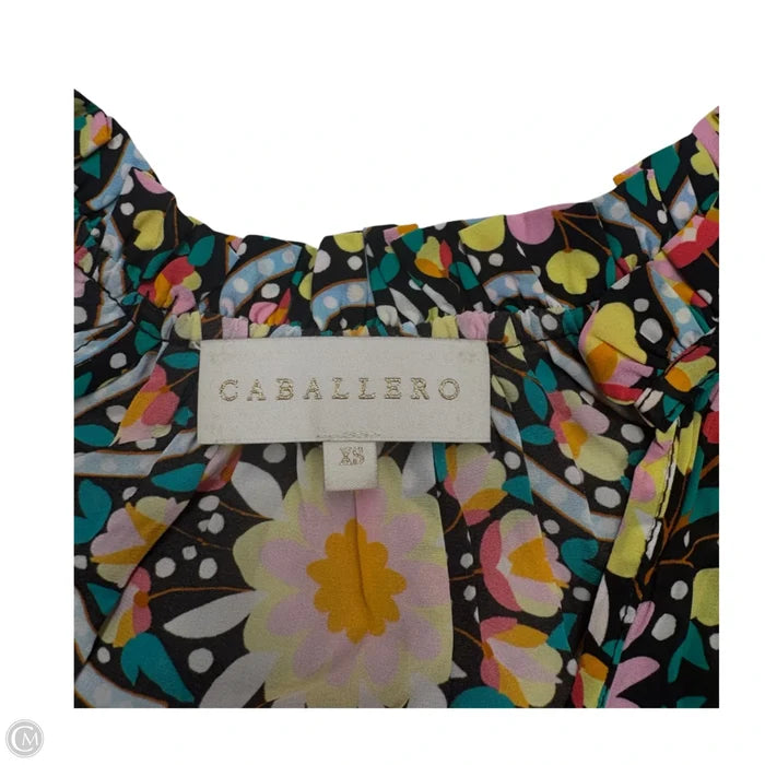 Top Short Sleeve By Caballero In Floral Print, Size: Xs
