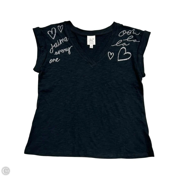 Top Short Sleeve By Cinc A Sept In Black, Size: S