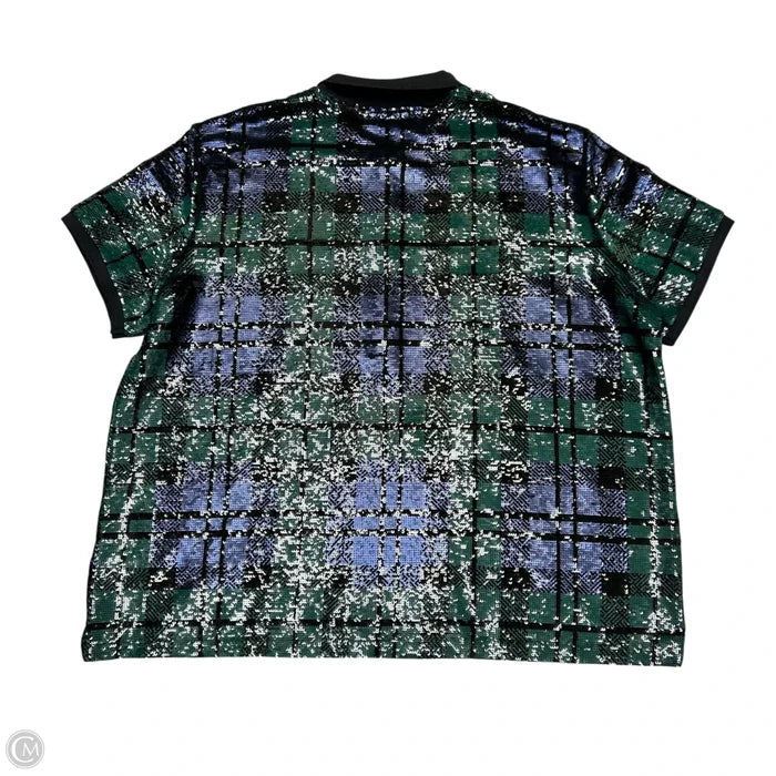 Top Short Sleeve By Lauren By Ralph Lauren In Plaid Pattern, Size: 3x