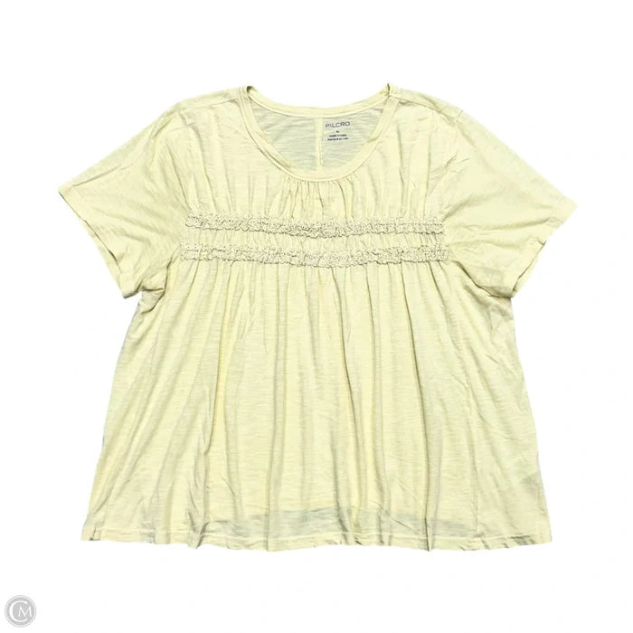 Top Short Sleeve By Pilcro In Yellow, Size: Xl