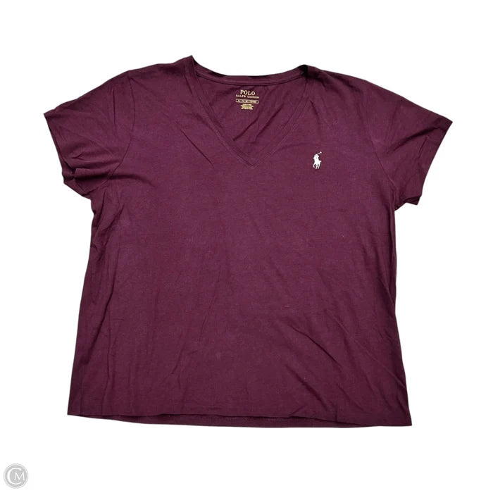 Top Short Sleeve By Polo Ralph Lauren In Maroon, Size: Xl