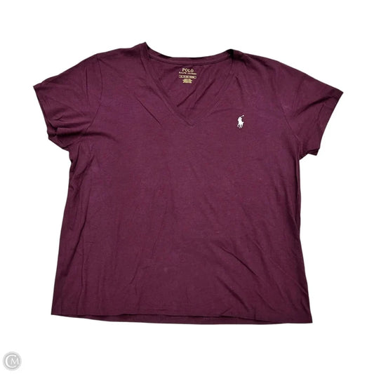 Top Short Sleeve By Polo Ralph Lauren In Maroon, Size: Xl