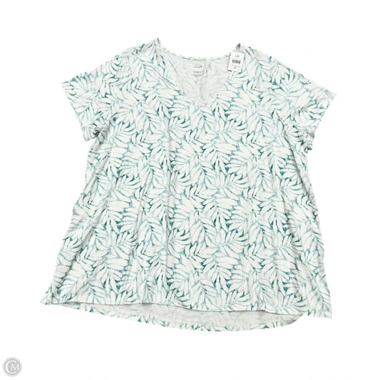 Top Short Sleeve By Pure Jill In Blue & White, Size: 2x