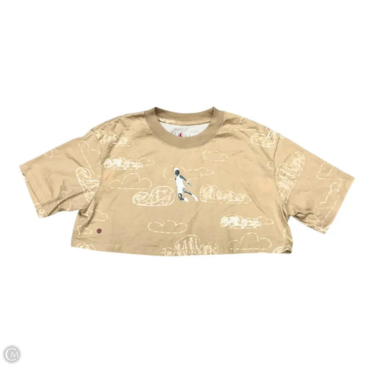 Top Short Sleeve Designer By Jordan In Tan, Size: S