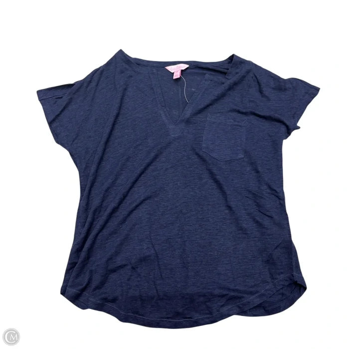 Top Short Sleeve Designer By Lilly Pulitzer In Navy, Size: Xl