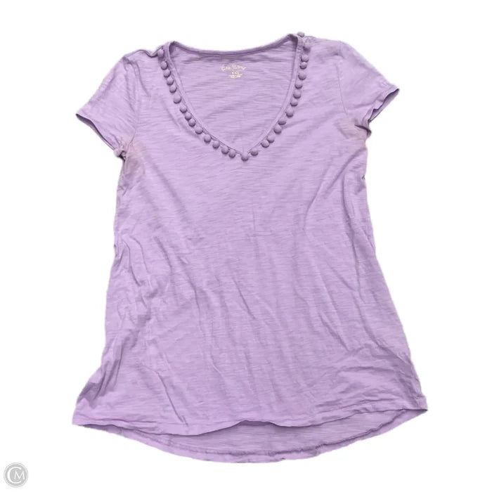 Top Short Sleeve Designer By Lilly Pulitzer In Purple, Size: Xxs