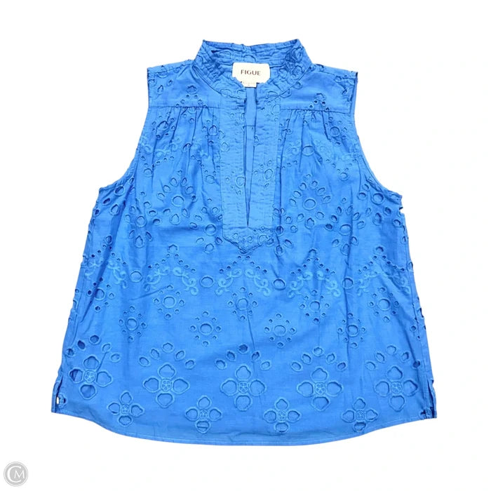 Top Sleeveless By Figue In Blue, Size: M