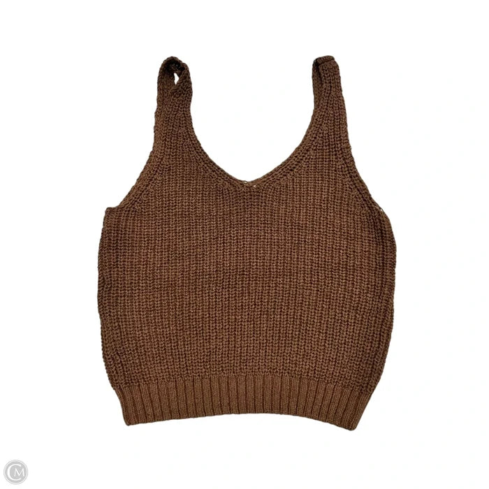 Top Sleeveless By Kivari In Brown, Size: S