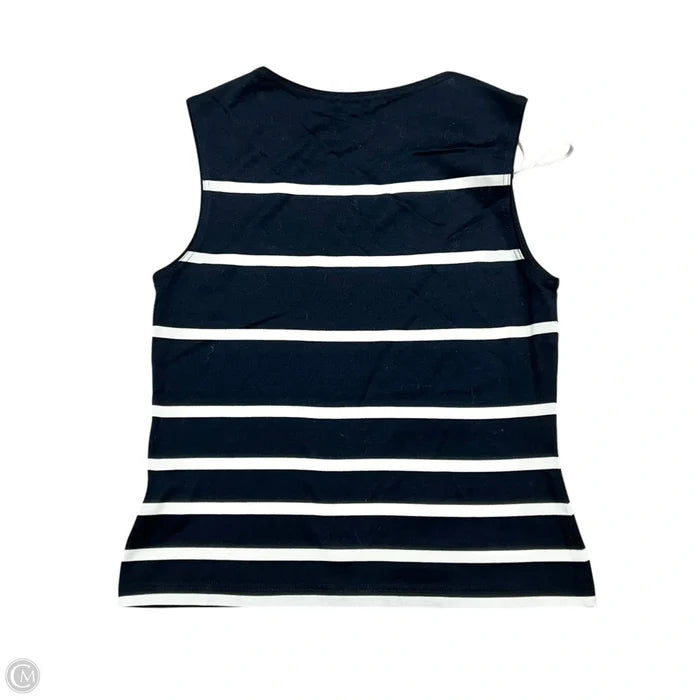 Top Sleeveless Designer By Escada In Navy & White, Size: S