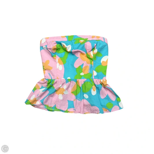 Top Sleeveless Designer By Lilly Pulitzer In Blue & Pink, Size: Xs