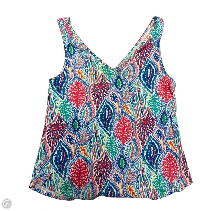 Top Sleeveless Designer By Lilly Pulitzer In Blue & Red, Size: L