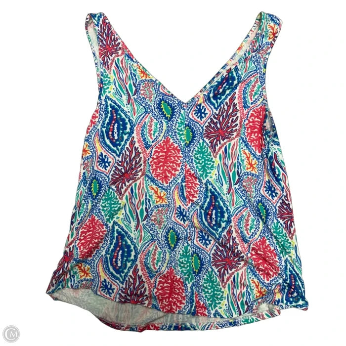 Top Sleeveless Designer By Lilly Pulitzer In Blue & Red, Size: L