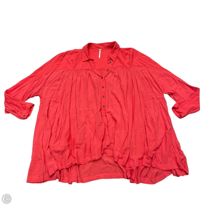 Tunic Long Sleeve By Free People In Orange, Size: L