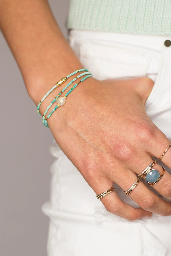 Turquoise Pearl Gold Bracelet | Mickey Lynn