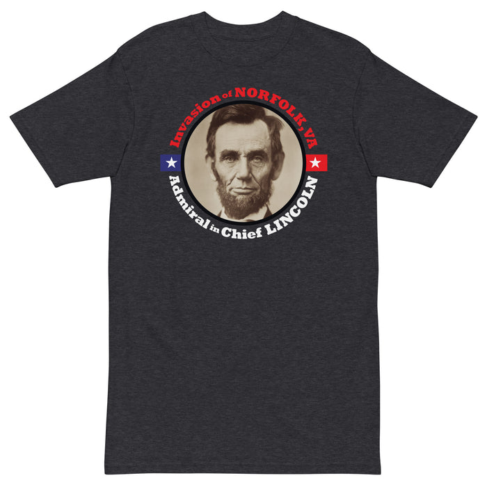 US Civil War, Lincoln, Invasion of Norfolk, VA, Men’s premium heavyweight tee