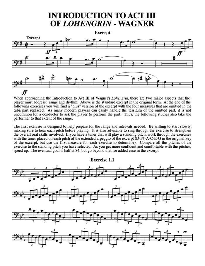 Various - Preparatory Studies for Orchestral Excerpts - Vol. 1 - Tuba