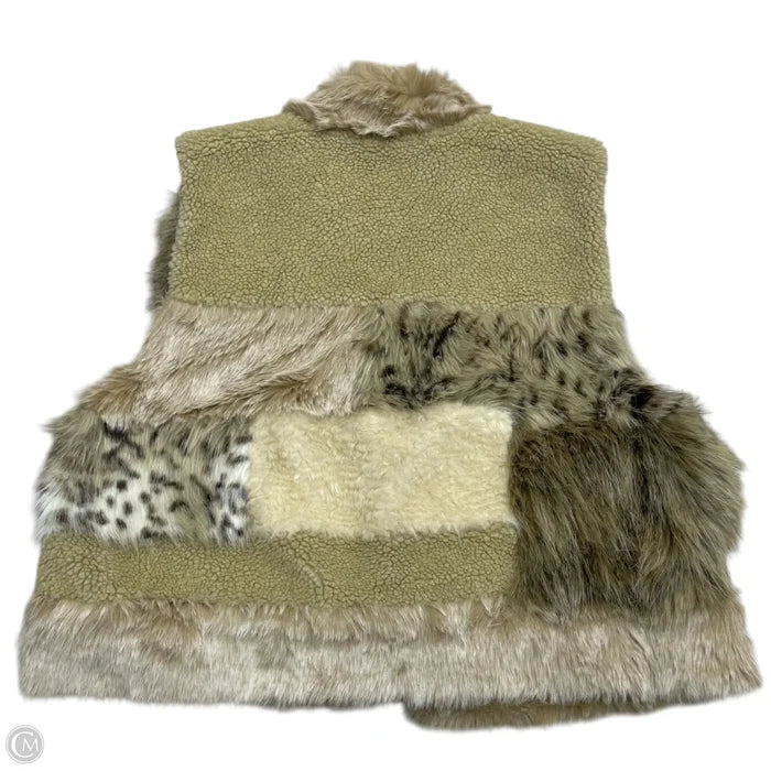 Vest Faux Fur & Sherpa By Anthropologie In Tan, Size: L