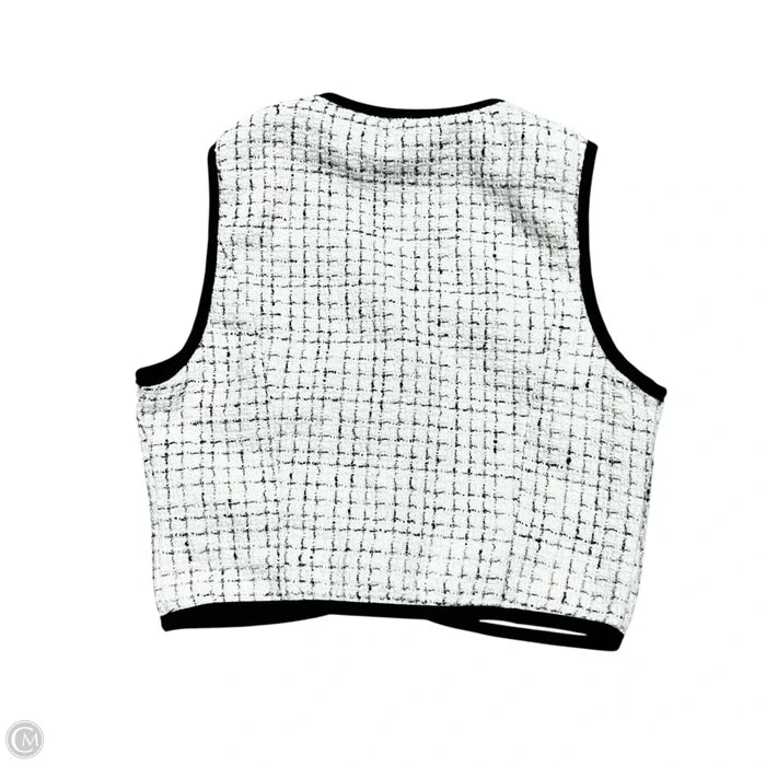 Vest Faux Fur & Sherpa By Cider In Black & White, Size: Xs