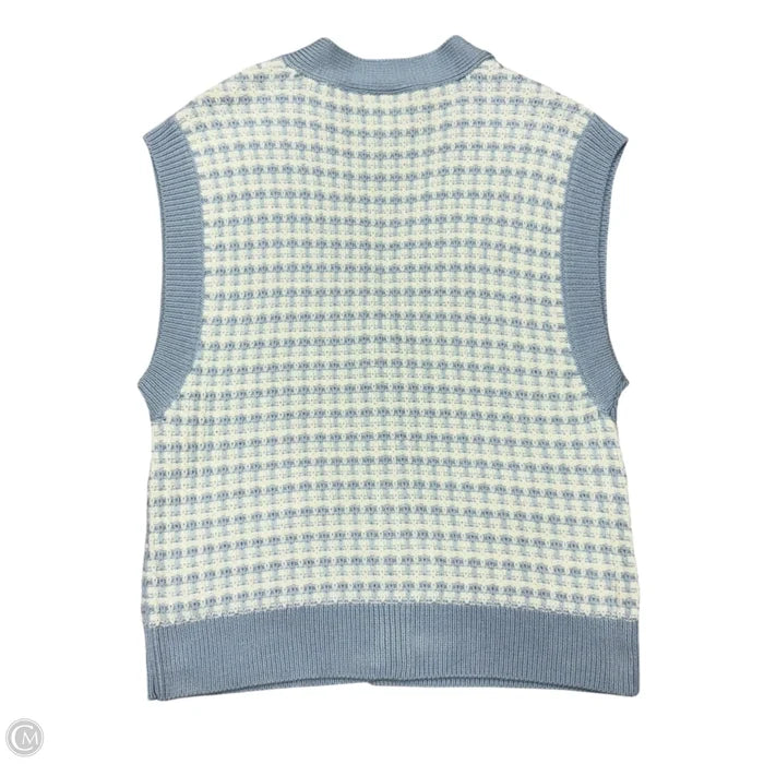 Vest Sweater By Maeve In Blue & White, Size: Xs