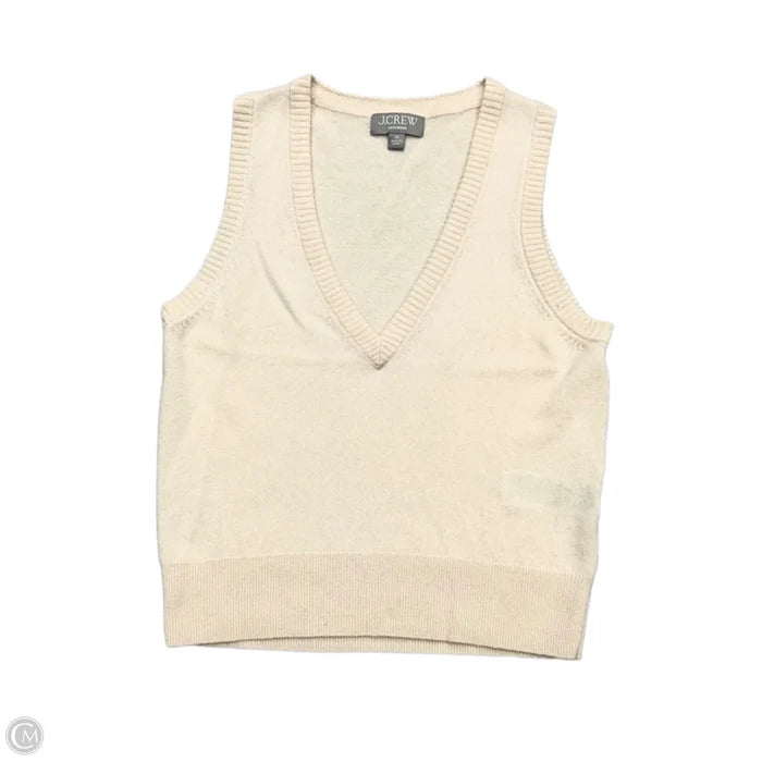 Vest Sweater Cashmere By J. Crew In Cream, Size: Xs