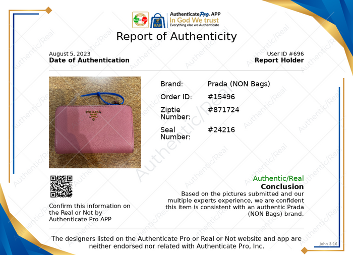 Wallet Luxury Designer By Prada, Size: Medium