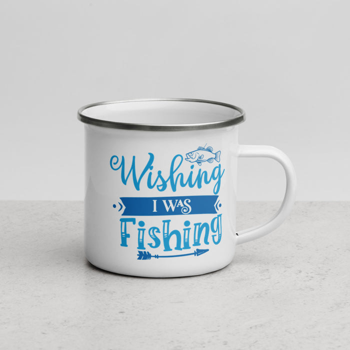 Wishing I Was Fishing Enamel Mug - Bloom Seventy Seven