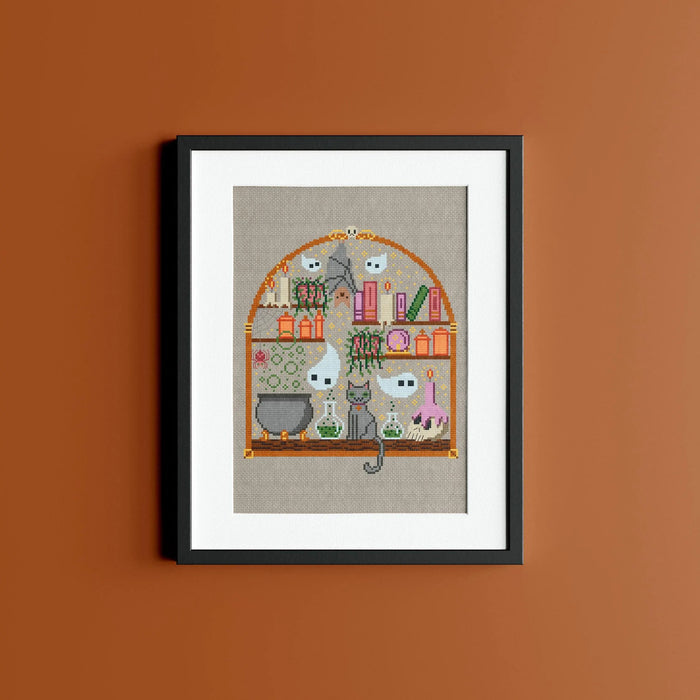 Witchy Desk Cross Stitch Pattern