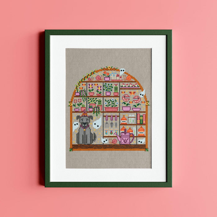 Witchy Greenhouse Cross Stitch Pattern