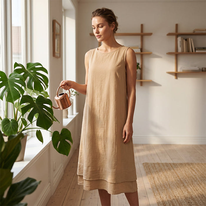 Women's Summer Sleeveless Tiered Dress - Effortless & Breezy Style