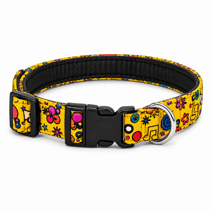 Yellow Fab Dog Collar